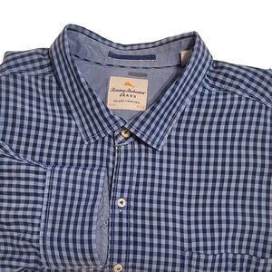 Tommy Bahama Blue Checkered Long Sleeve Button Up Men's 3XL Shirt